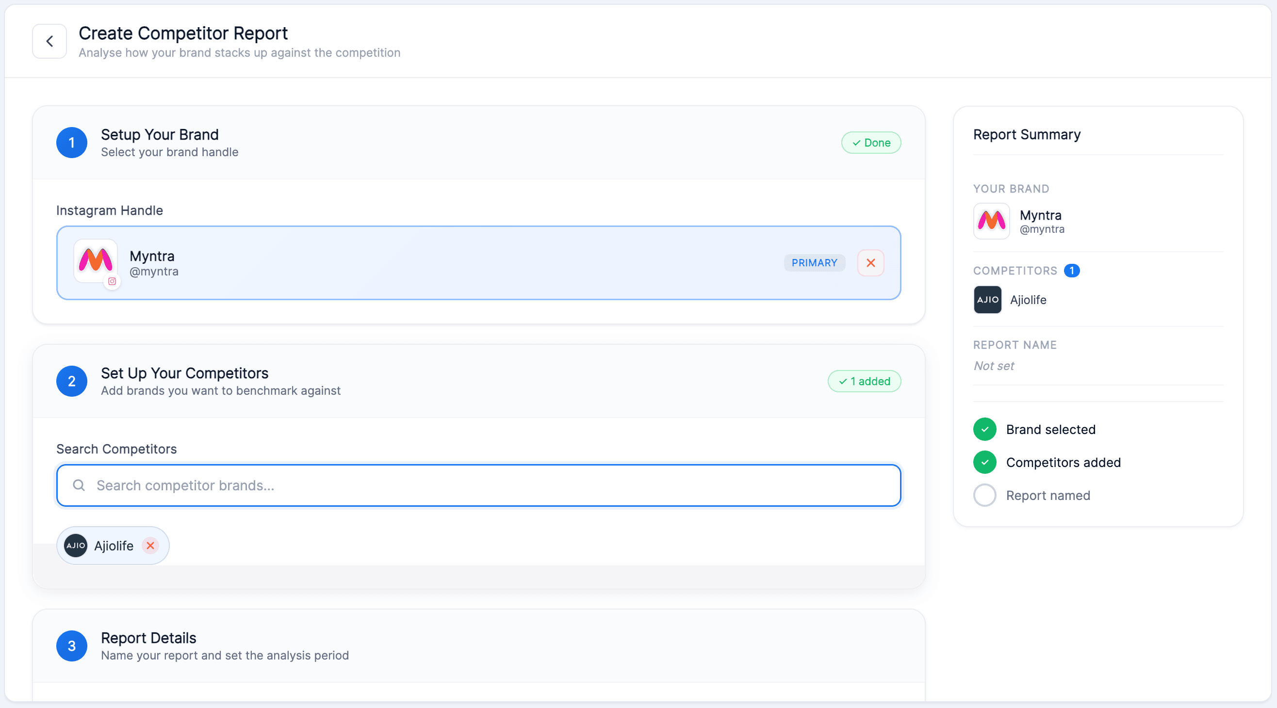 Competitor influencer tracking dashboard